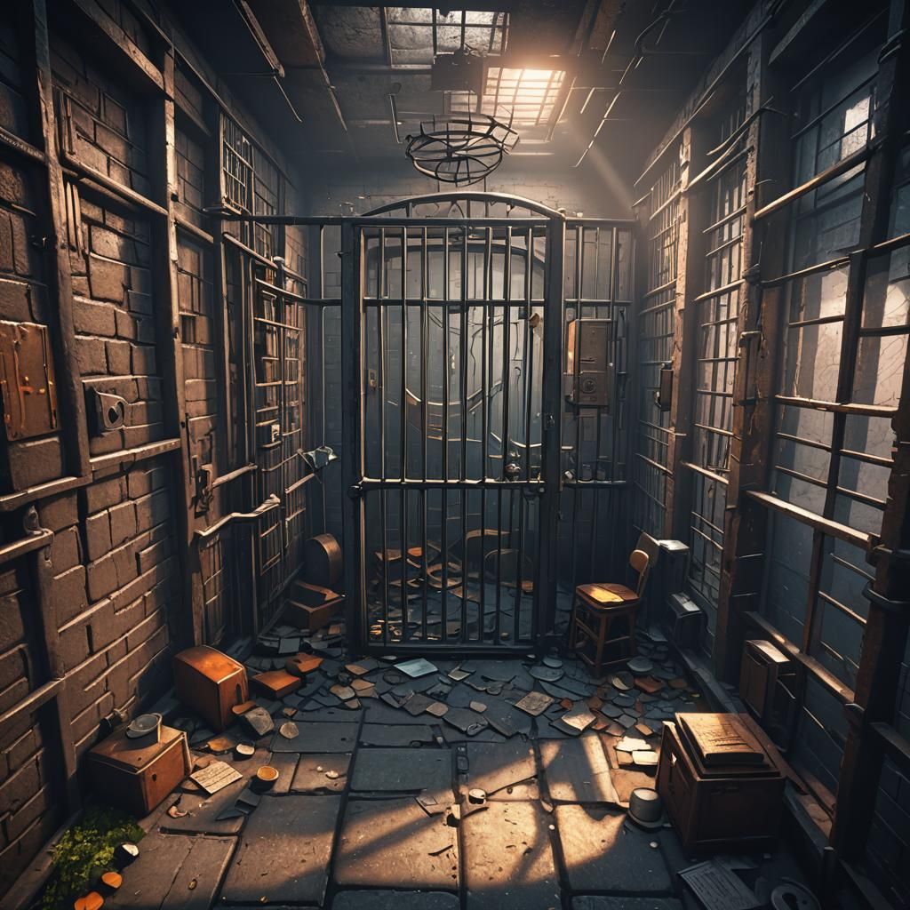 Fantastical Music in Prison Cell Digital Painting