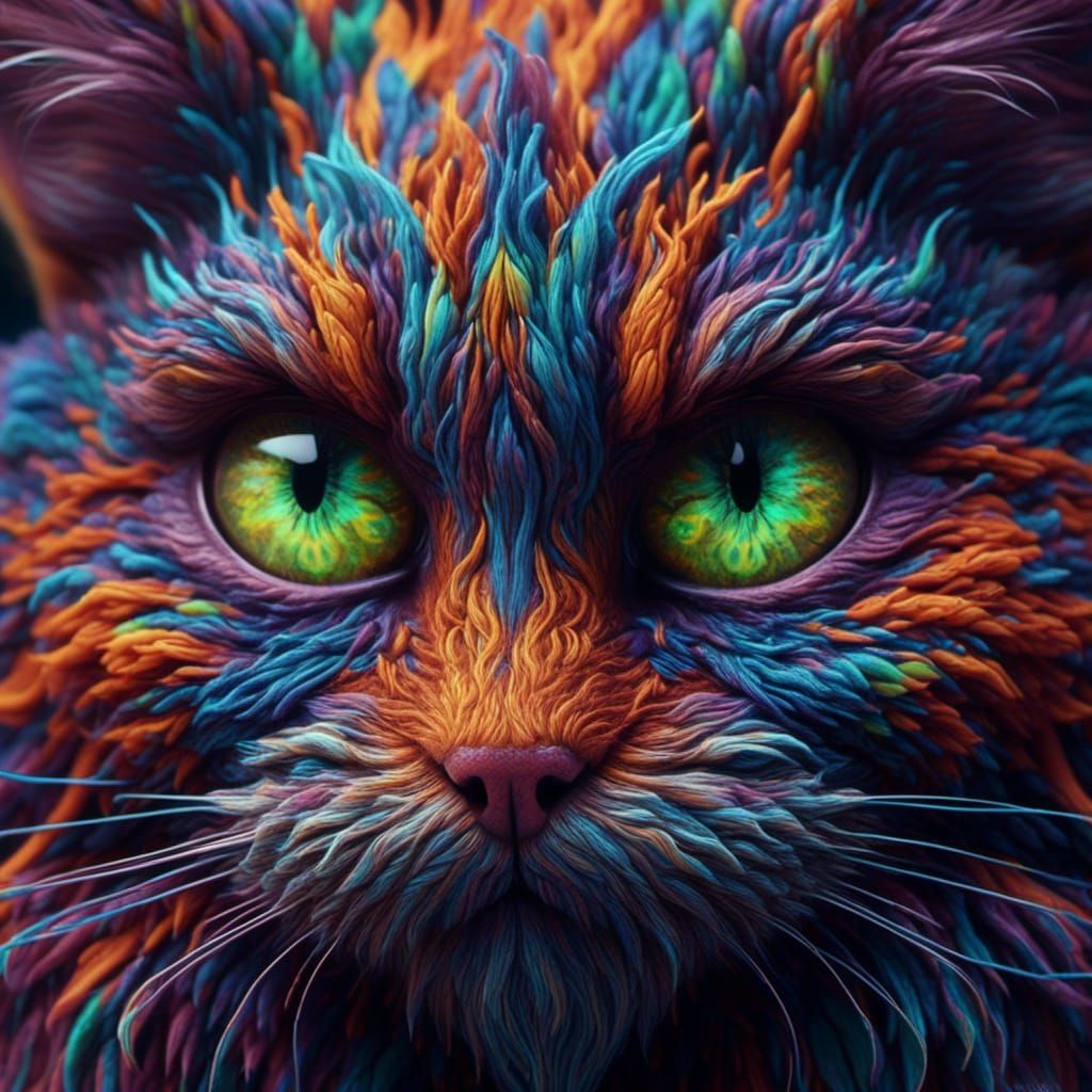 Macro Siberian Cat Eye, Digital Art