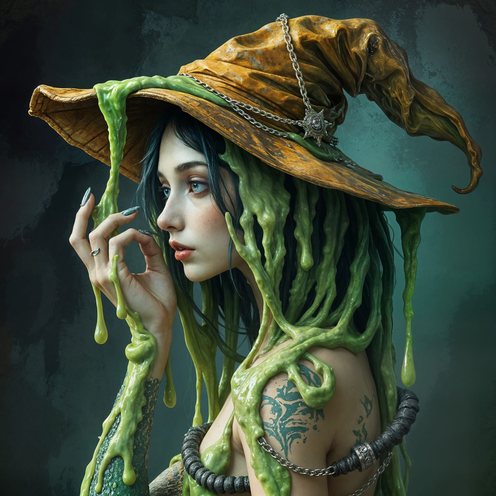 Mystical Witch Dissolves in Dark Cave