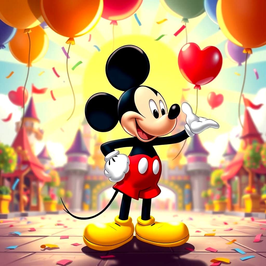 Retro Disney Icon in Colorful Elegance