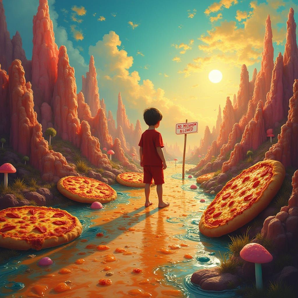 Whimsical Food Paradise in a Fantastical Dreamscape