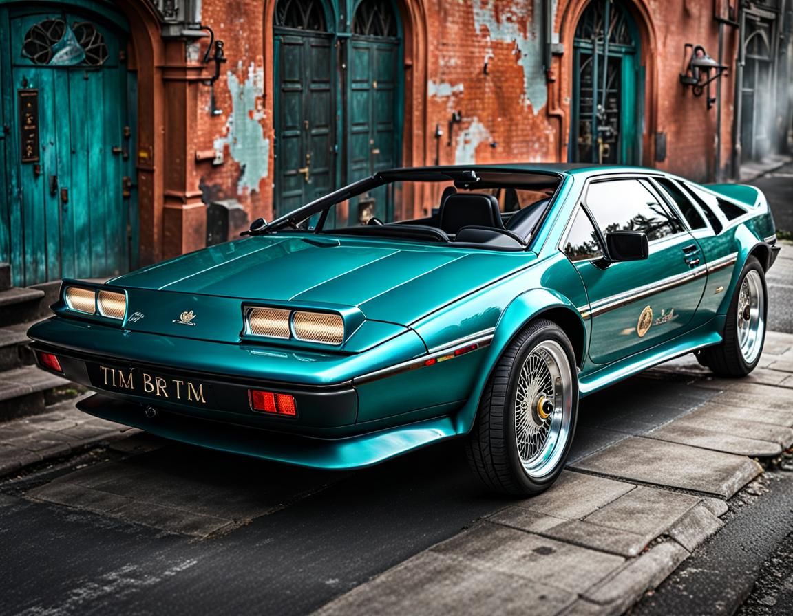 Steampunk Lotus Esprit in Teal: Digital Impressionism