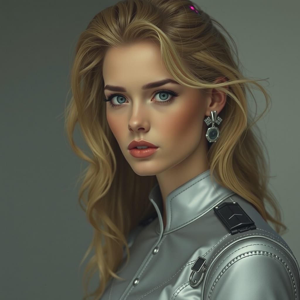 Confident Space Officer in 1960s-Inspired Spacesuit