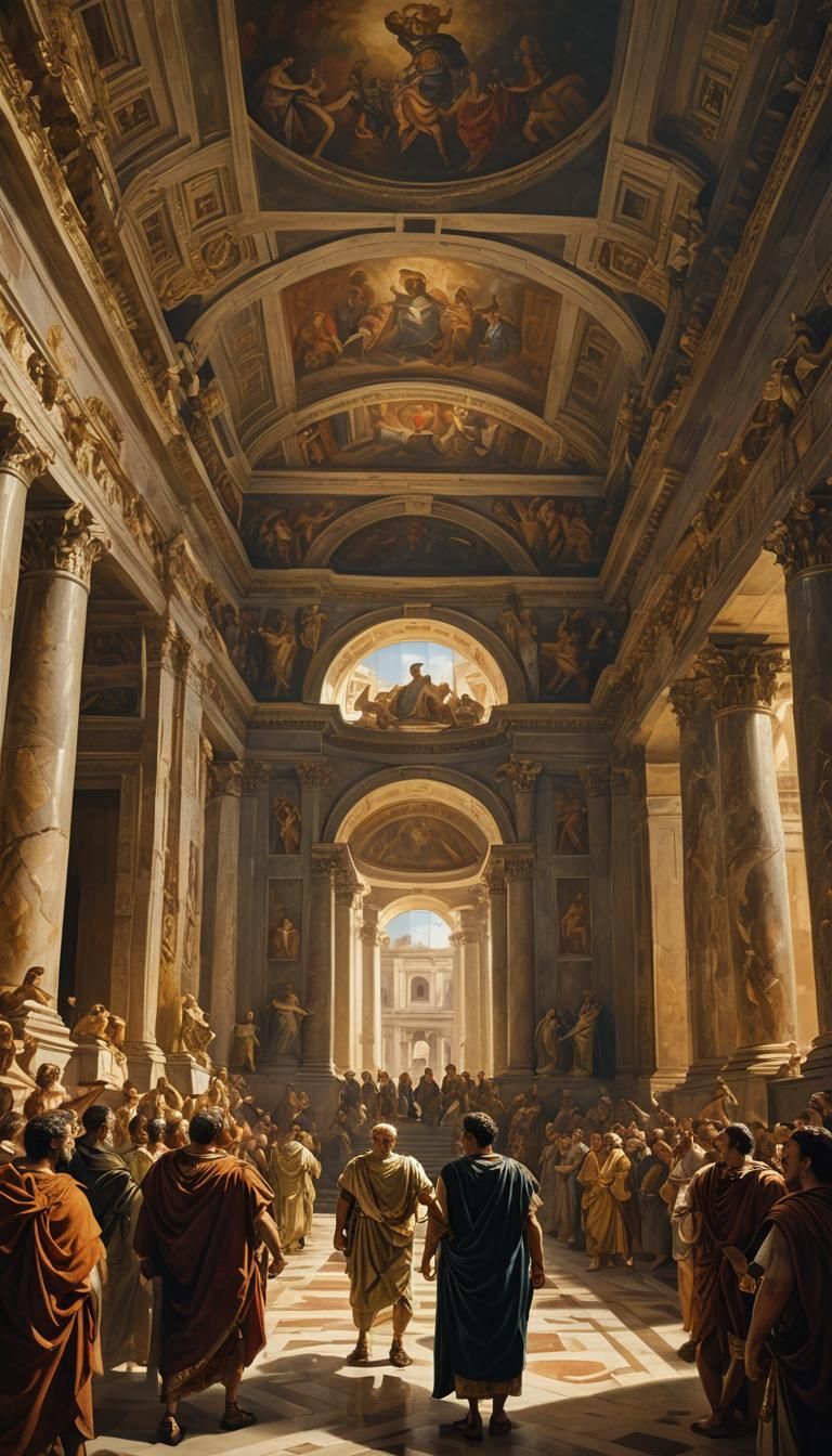 Julius Caesar Enters the Roman Senate: Baroque Painting