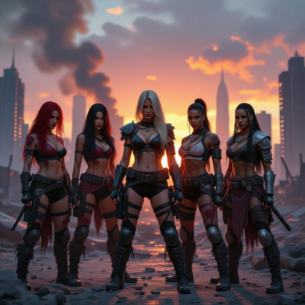 Six Fierce Female Warriors in Post-Apocalyptic World