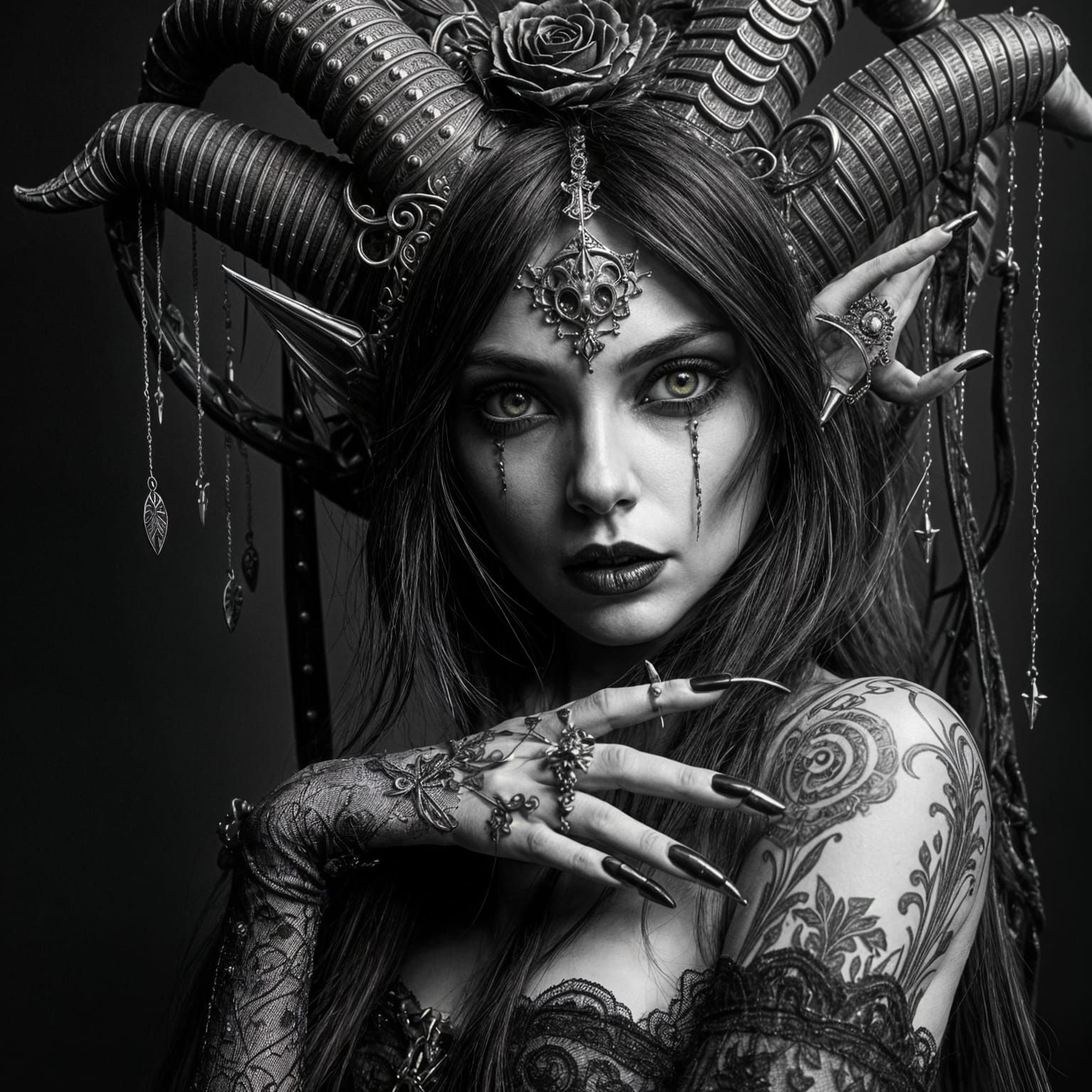 Gothic Woman Portrait in Surreal Fantasy World