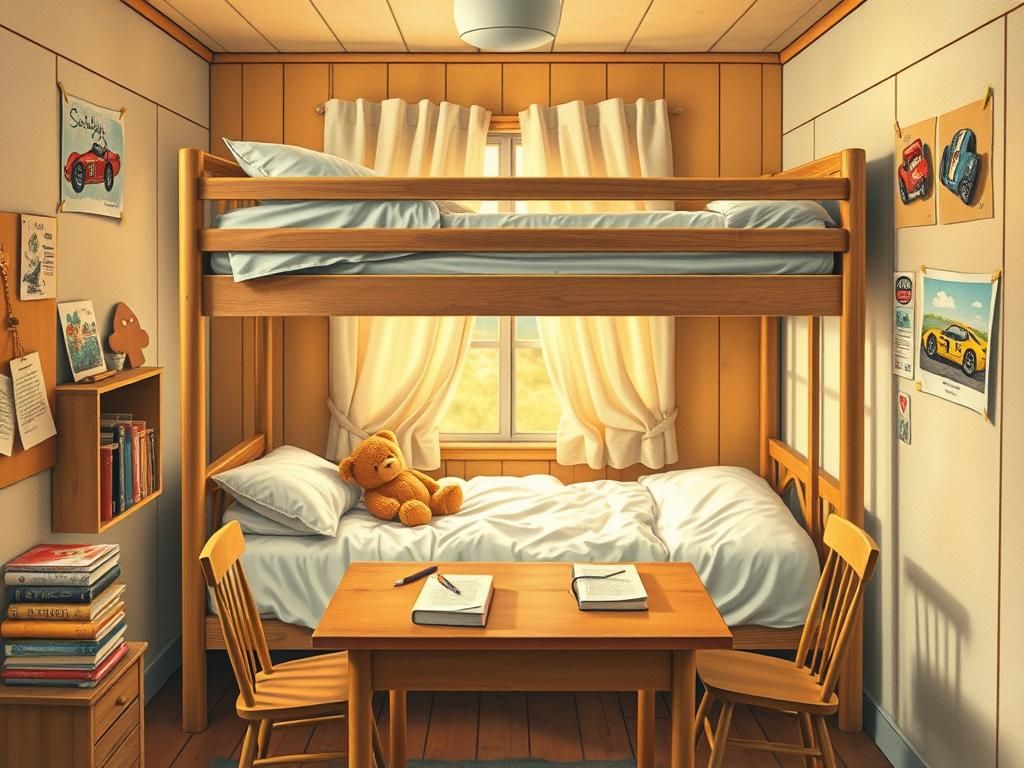 Nostalgic Child's Bedroom with Vintage Car Drawings