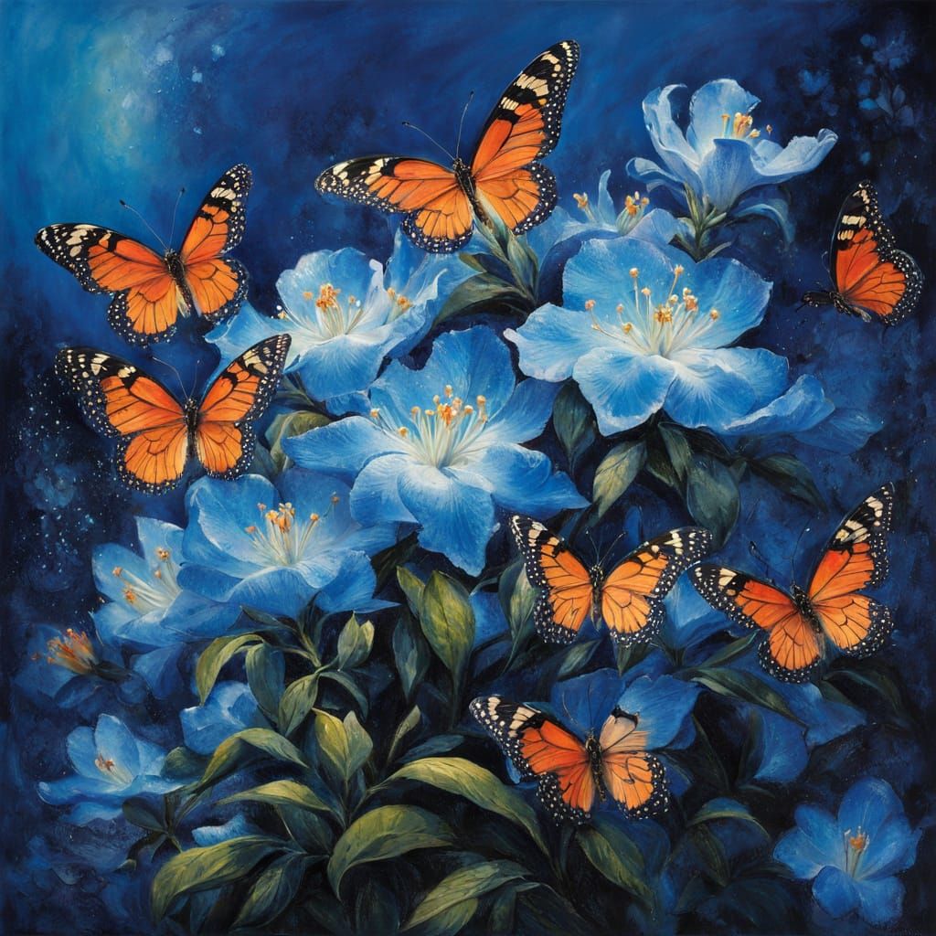 Azalea and butterflies