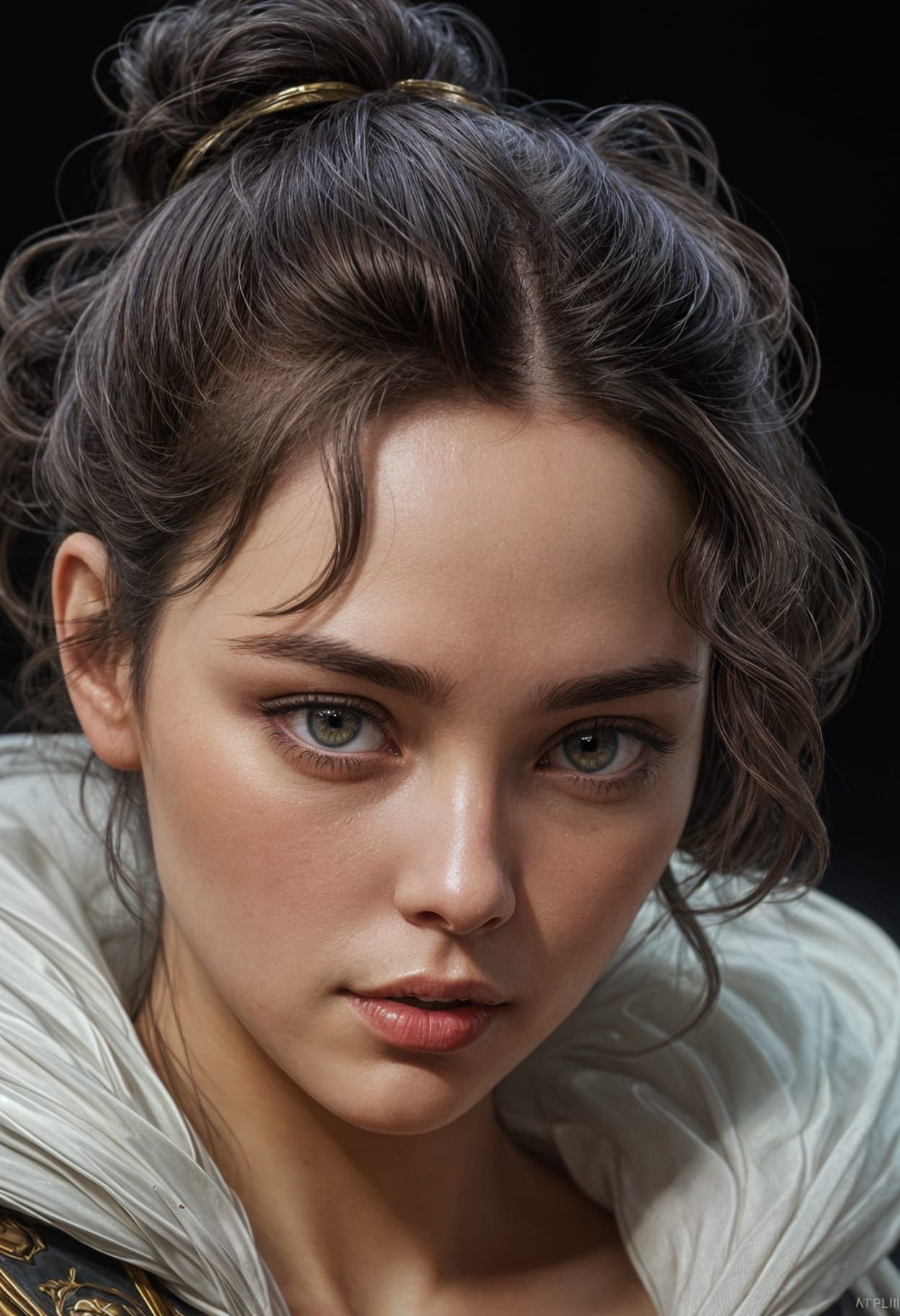 Ethereal 8K Concept Art Portrait of a Beautiful Brunette Mot...