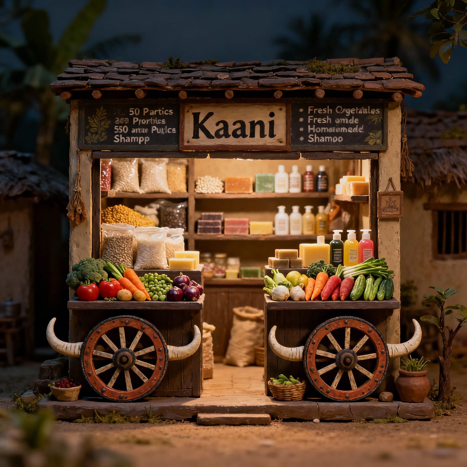 Quaint Organic Shop 'Kaani' with Village Art Style