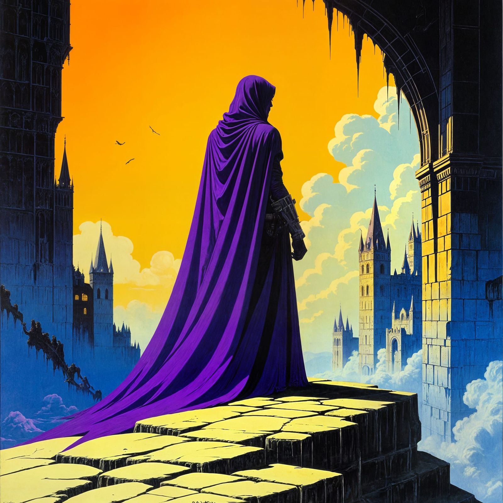 Pulp Fantasy Art of a Purple Splinter