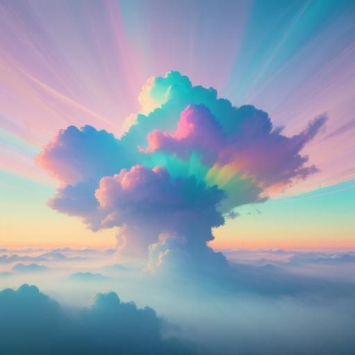 Surreal Person Merging in Ethereal Fauvist Style