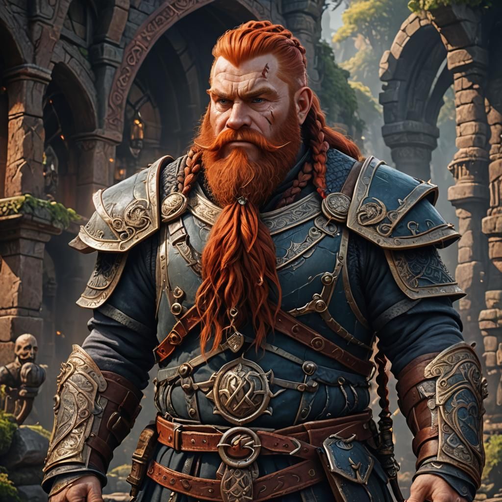 Red Haired Dwarf with Braided Beard