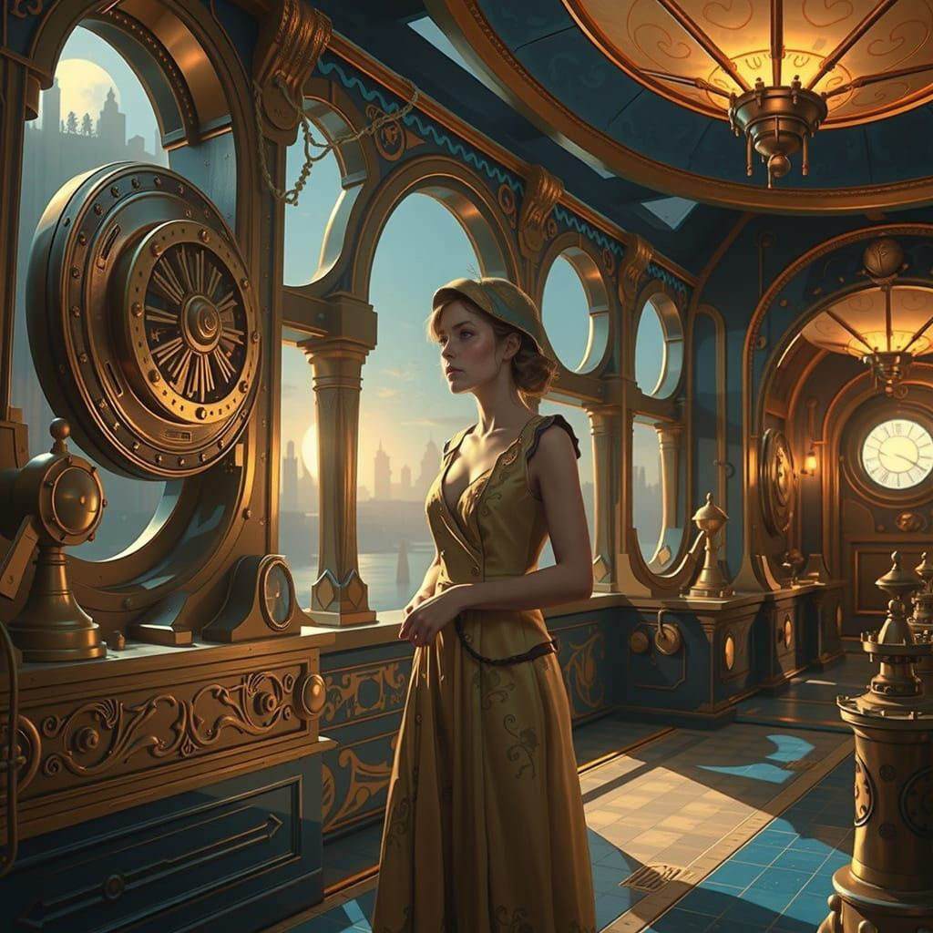 Timeless Airship Odyssey in a Futuristic World