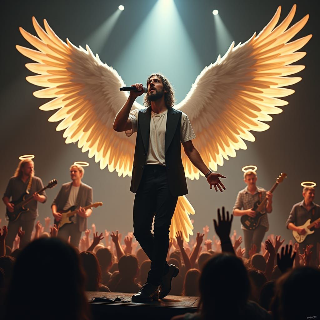 Jesus in Tuxedo T-Shirt with Angel Band, Pop Surrealism