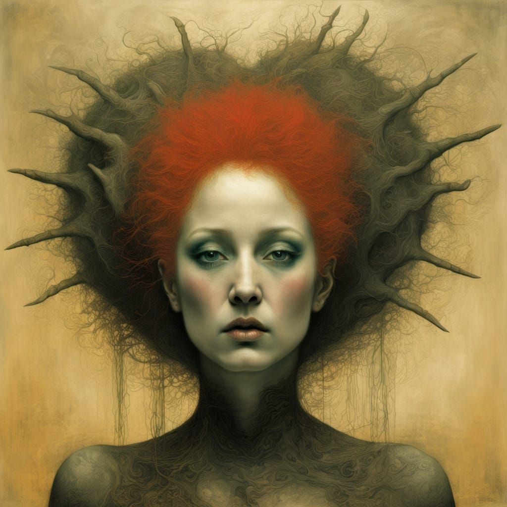 Cyndi Lauper in Surreal, Expressionist Style