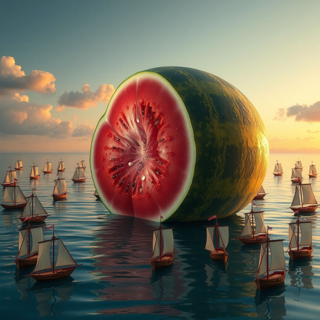 Colossal Watermelon Lake: Dark Surrealism in Unreal Engine