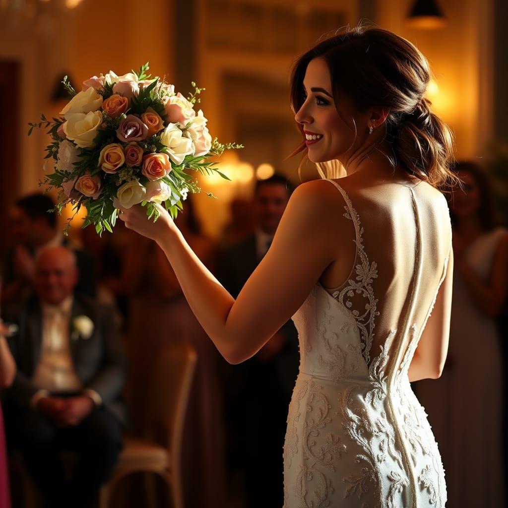 Modern Bride Throws Bridal Bouquet in Romantic Whirlwind
