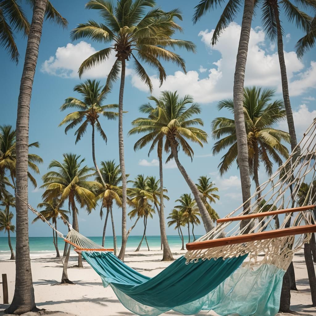 Gulf Coast Hammock Scene in Soft Breeze