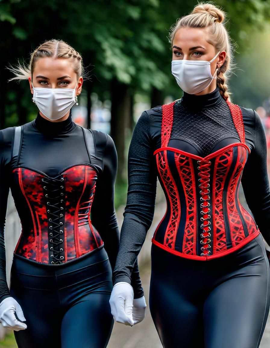 Danish Women in Copenhagen with Face Masks