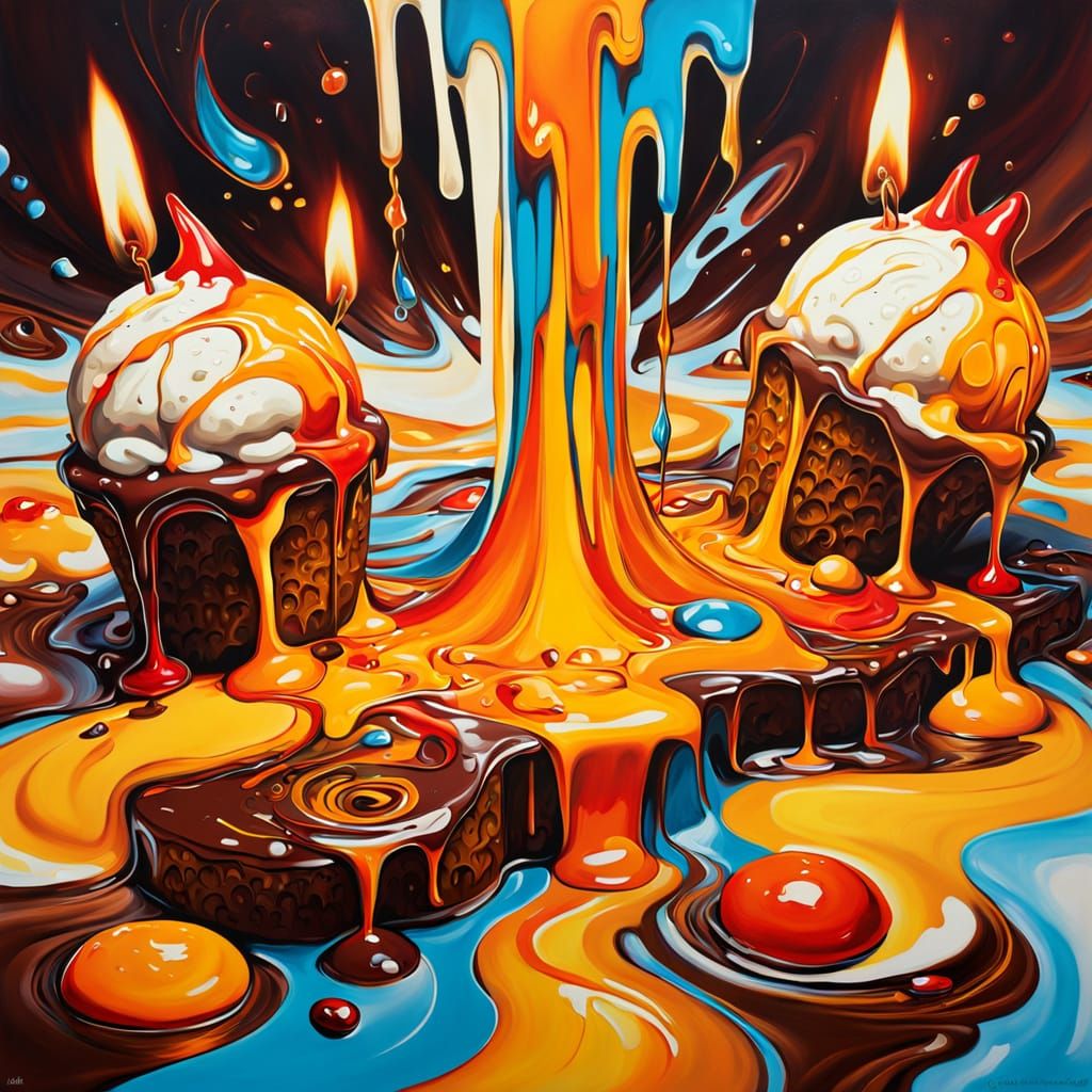 Surreal Melting Objects in Oil Painting Style