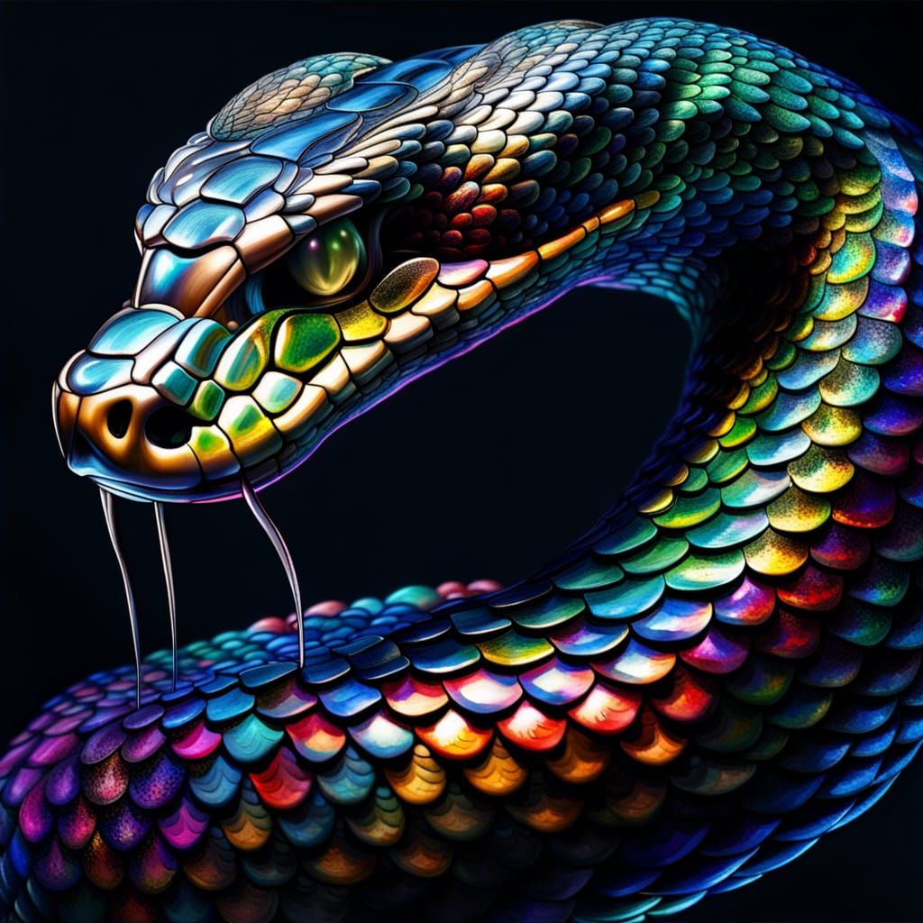 Iridescent Cobra in Hyperrealistic Detail