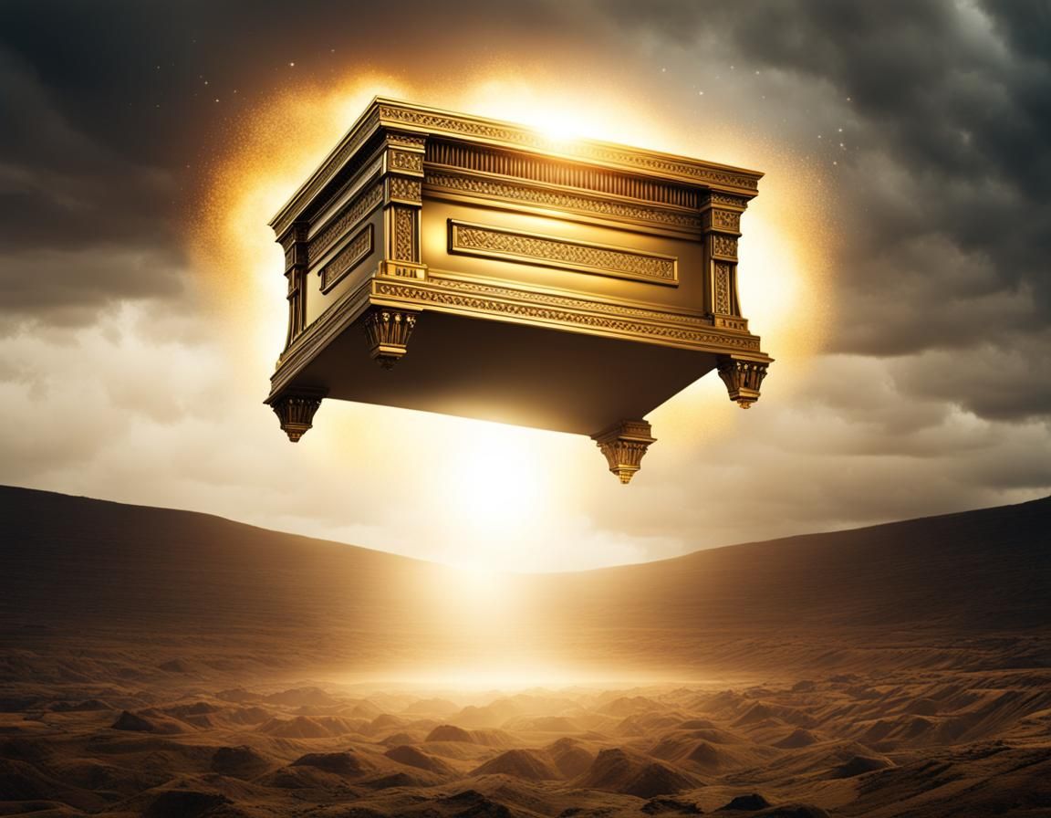 The Biblical Ark of the Covenant hovering
