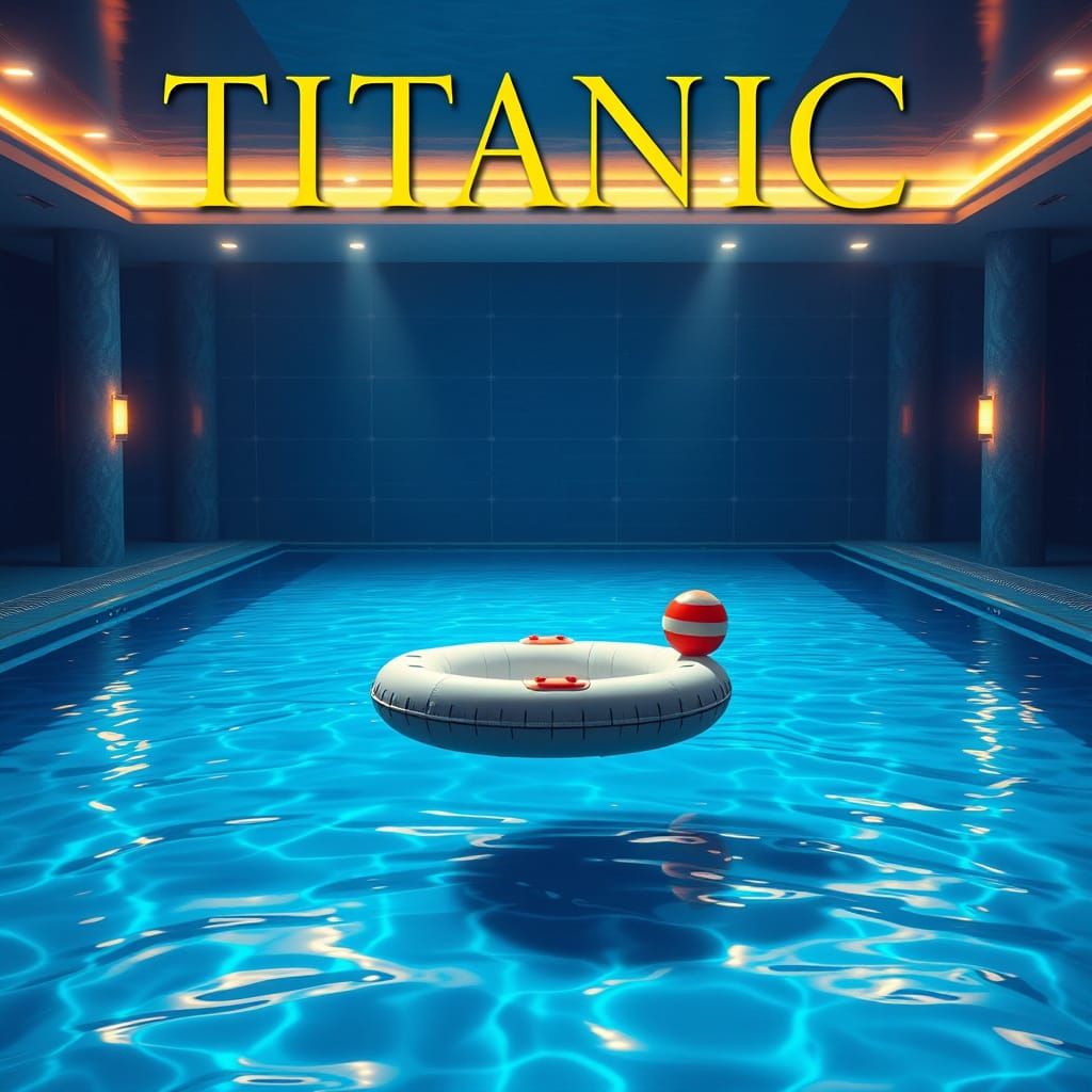 Titanic Movie Poster: Inflatable Boat in Pool
