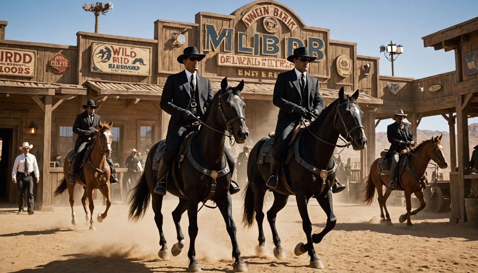 Men in Black in a Western High-Tech Park