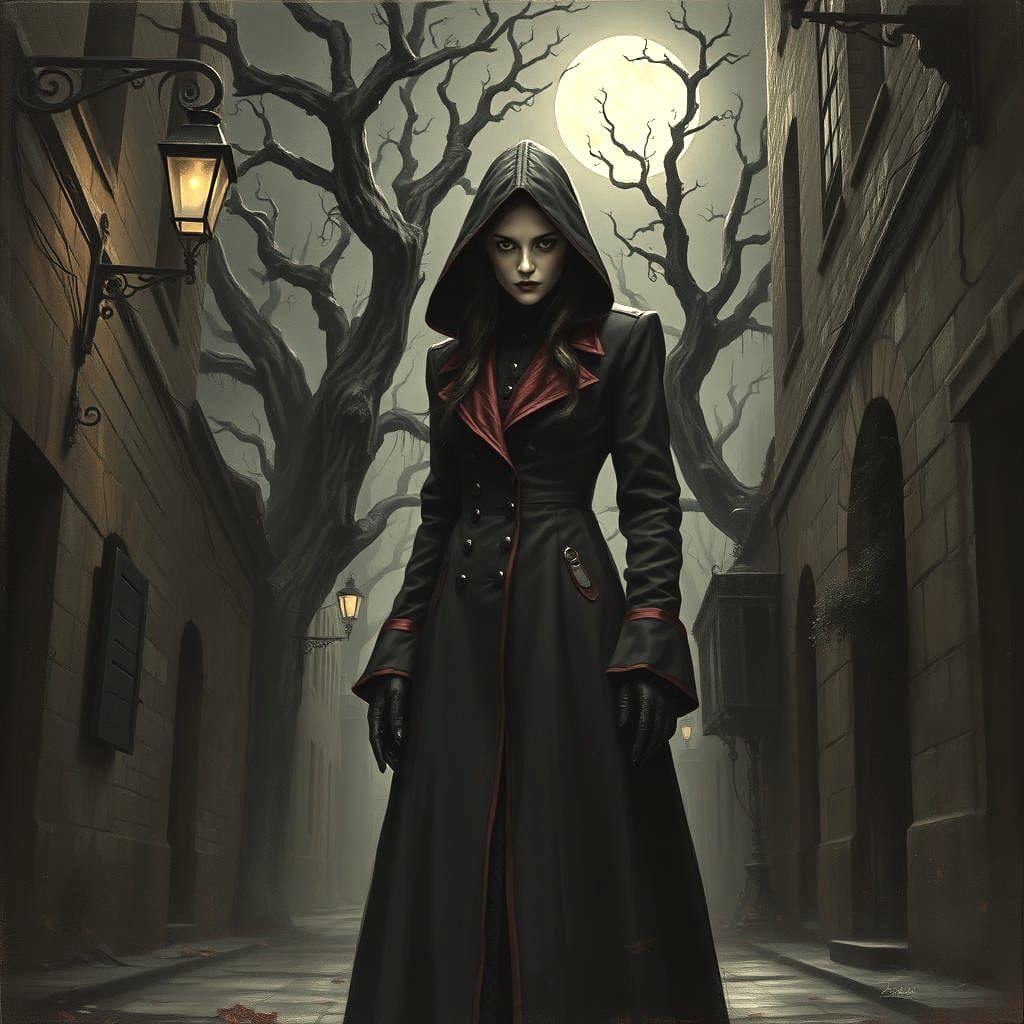 Sinister Portrait of Bernadette in Fantasy Art Style