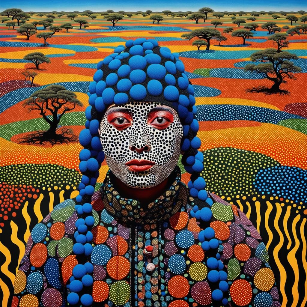 Polka Dot Fantasy Portrait in Avant-Garde Style