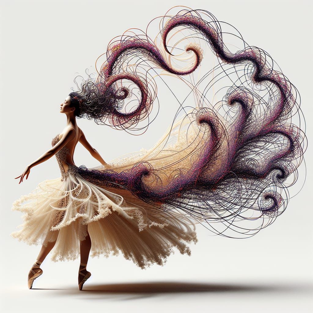 Elegant Ballerina Embodies Chaotic Lorenz Attractor in 3D Ar...