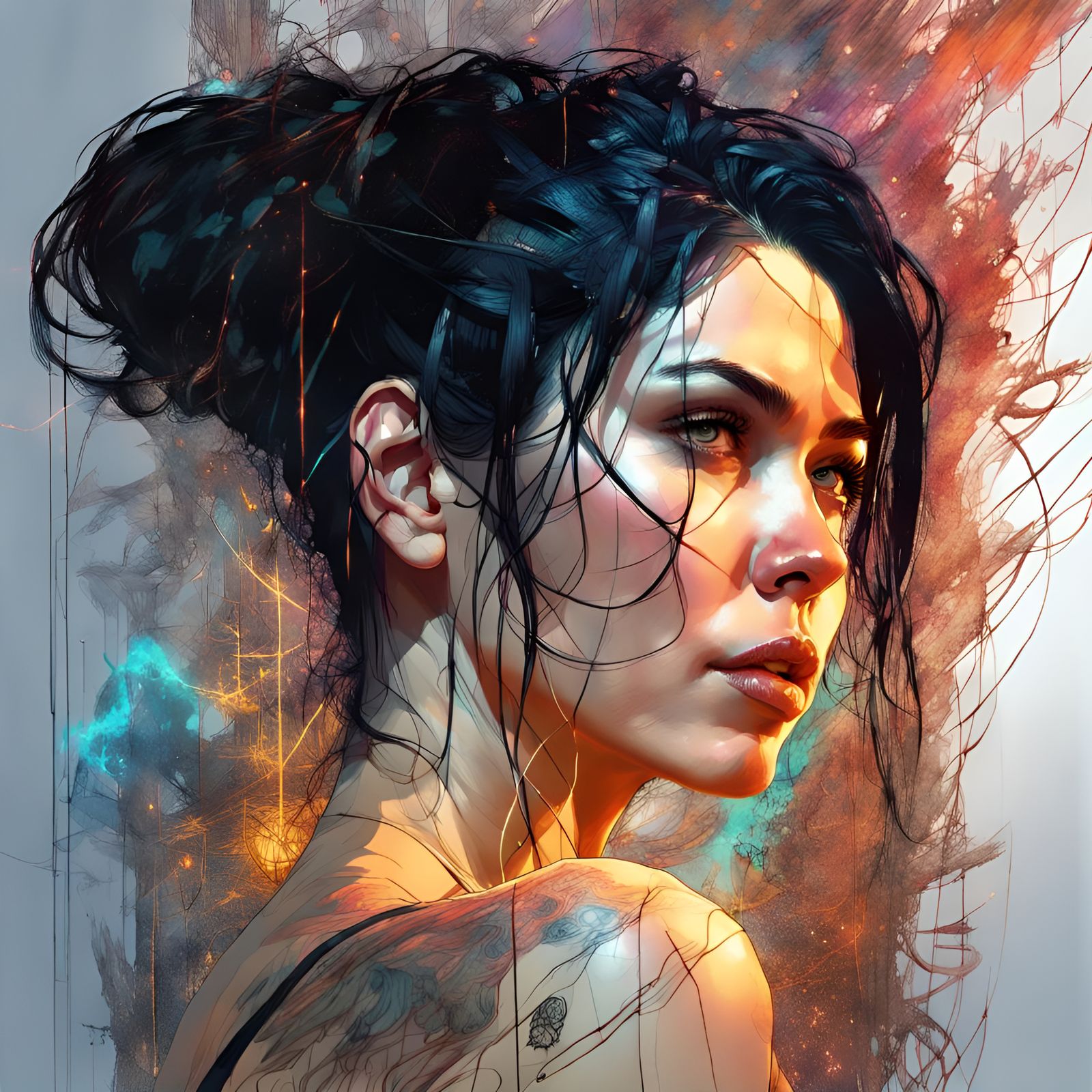 Beautiful Woman in Detailed 3D Digital Art