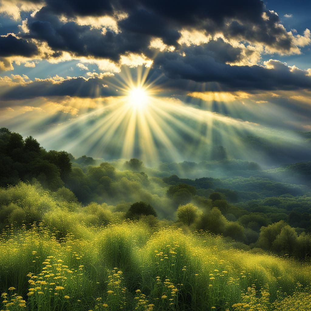 Divine Light Illuminating Soft Focus Clouds