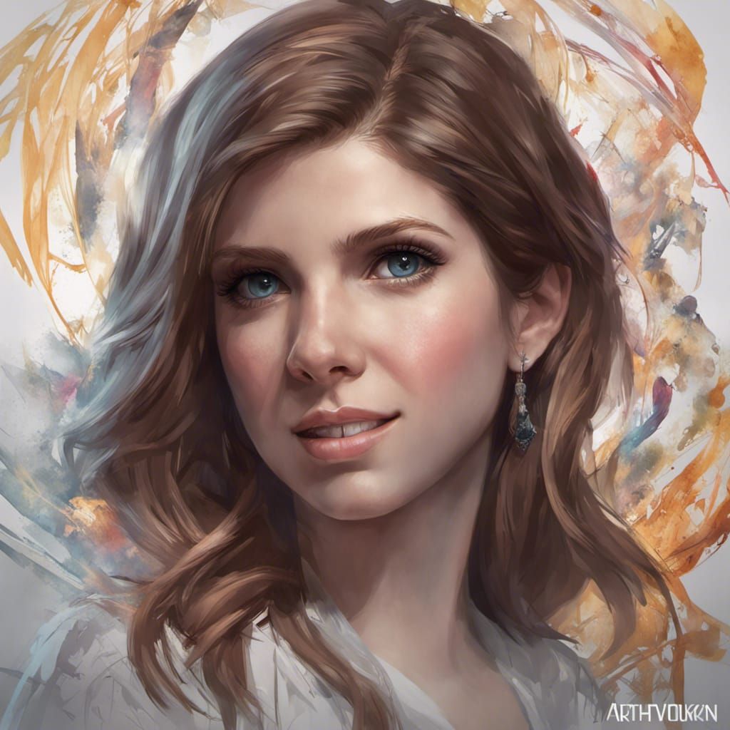 Anna Kendrick Portrait in Art Nouveau Style