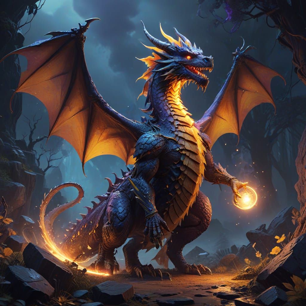 Majestic Wizard Dragon in Ethereal Realism