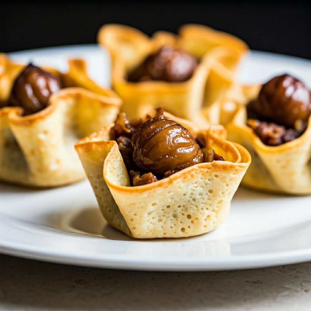 Golden Blintzes in Delicate Baskets