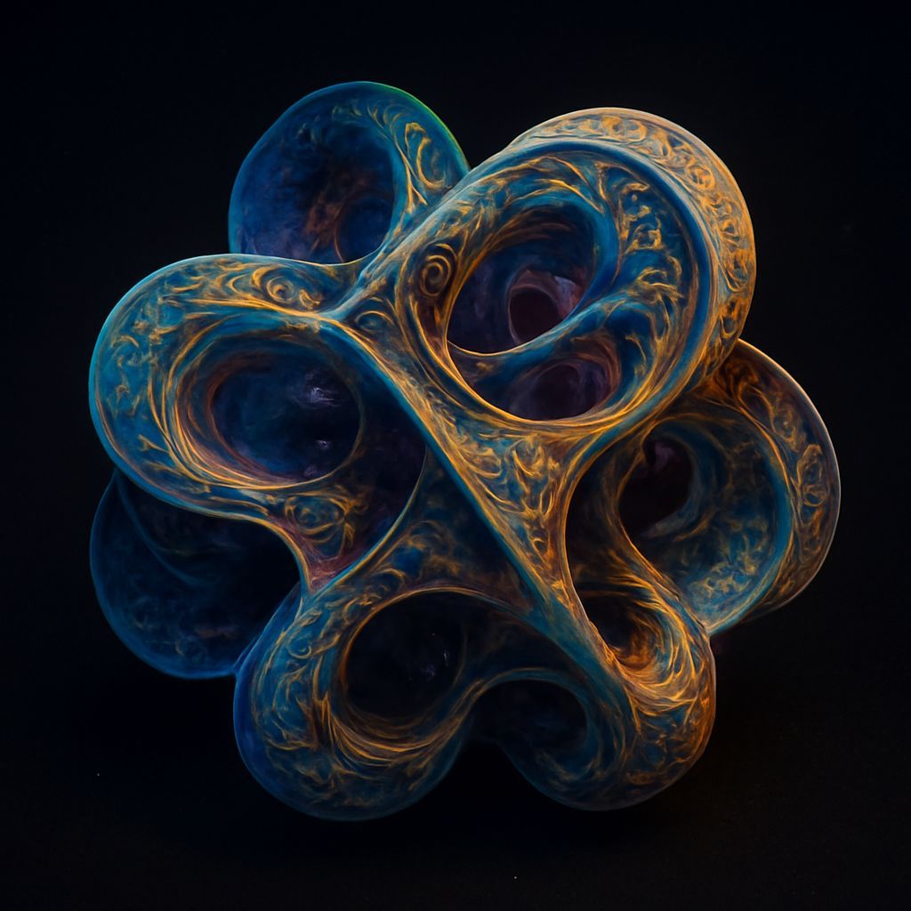 Intricate Six-Dimensional Calabi-Yau Manifold in Vibrant Col...