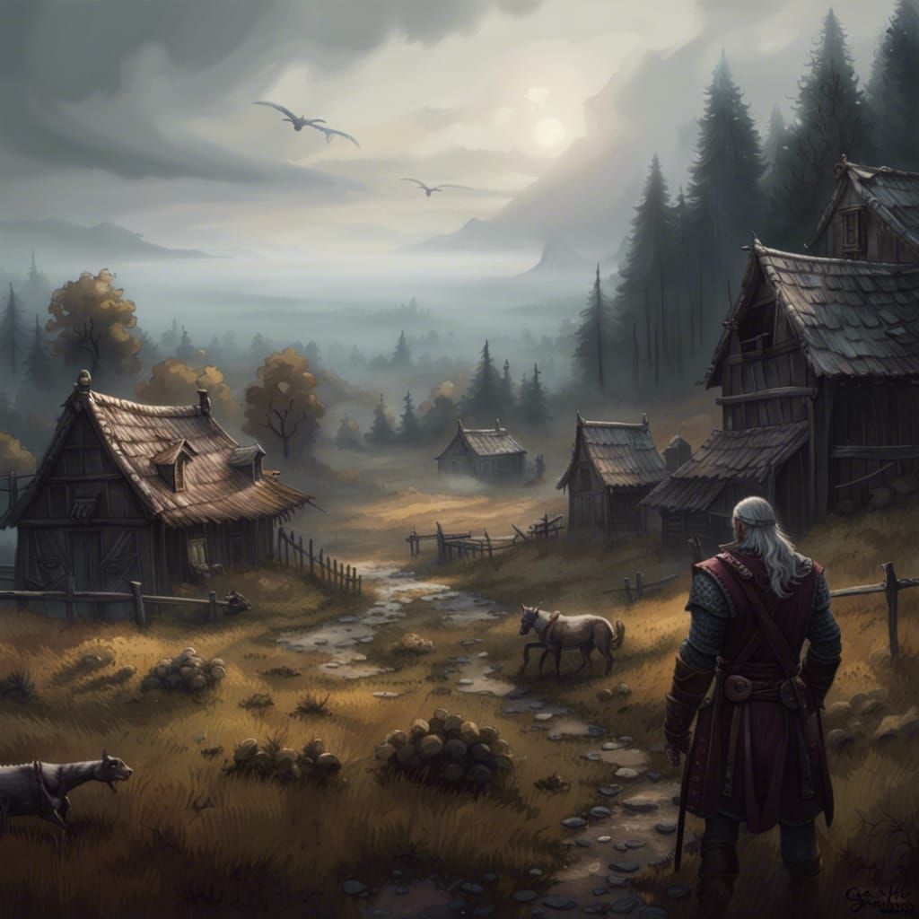 Dark Fantasy Medieval Countryside Landscape