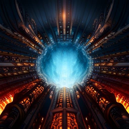 Infernal Portal in Data Center: Digital Matte Painting