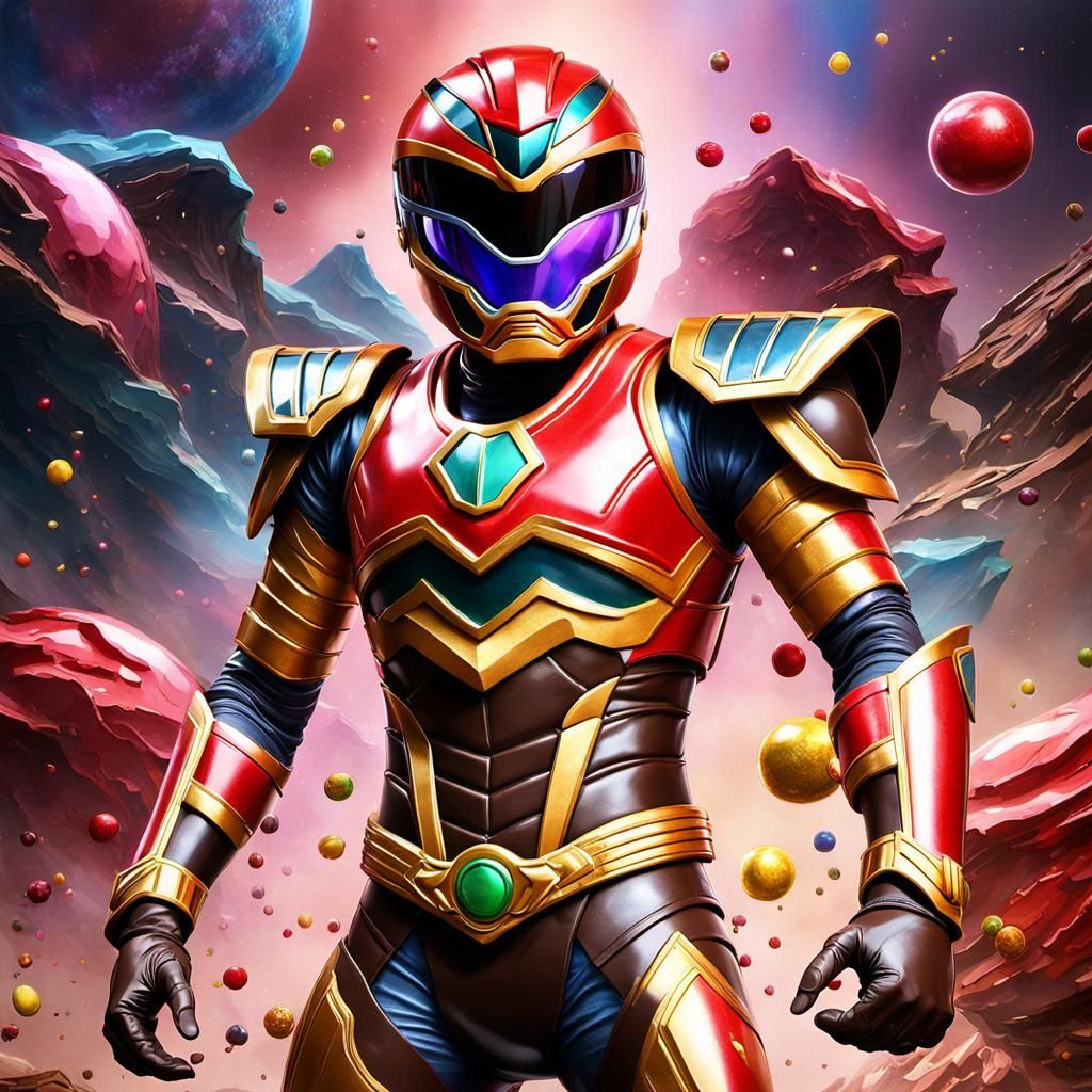 Chocolate Power Ranger in Candy Art Style