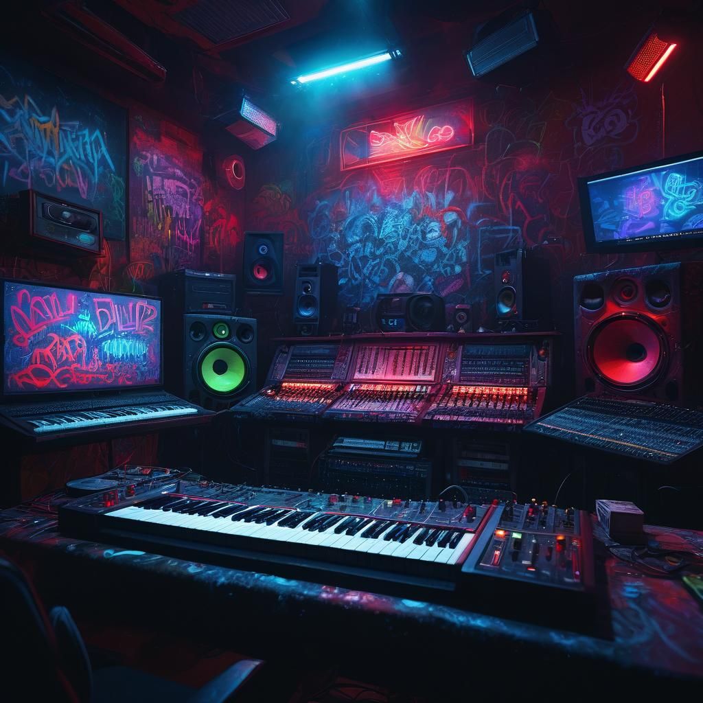 Bright Studio of Dreams in Vibrant Graffiti Style
