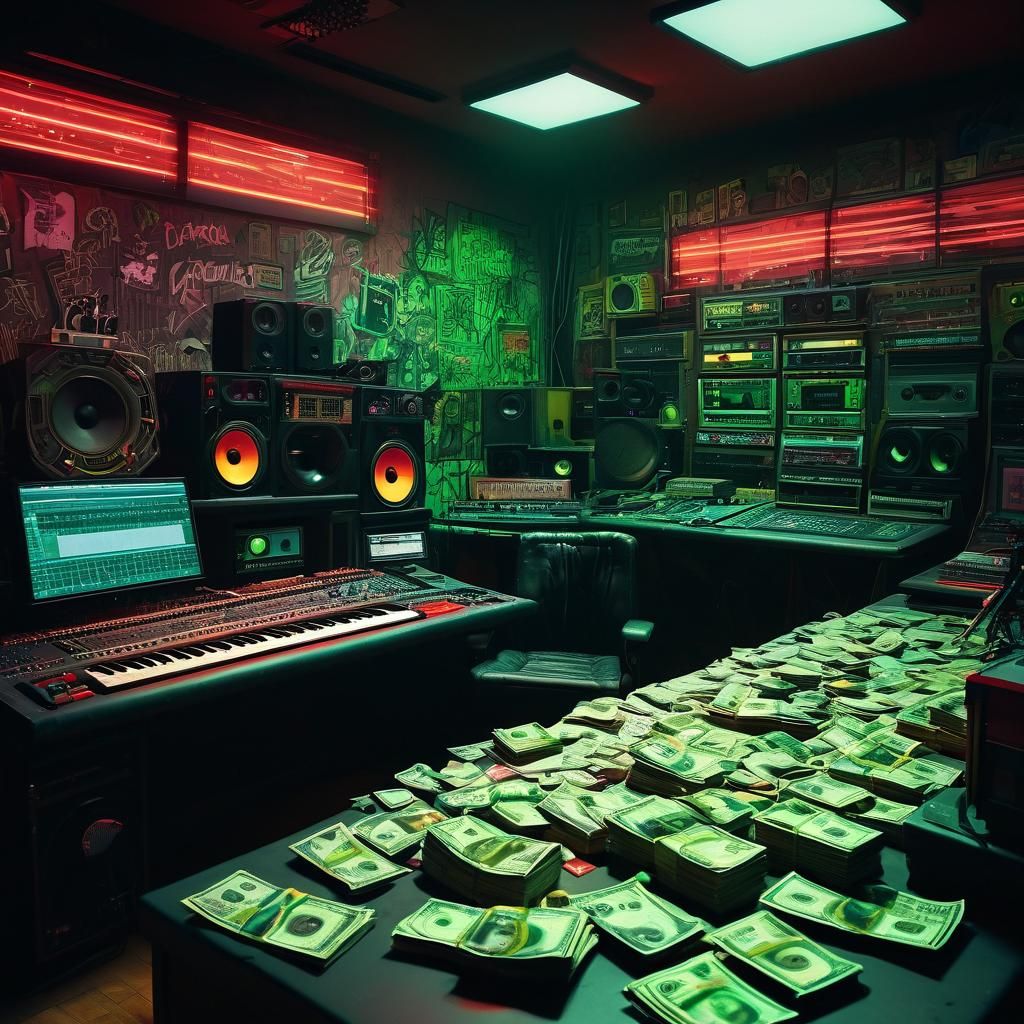 Urban Hip-Hop Recording Studio in Vibrant Hues