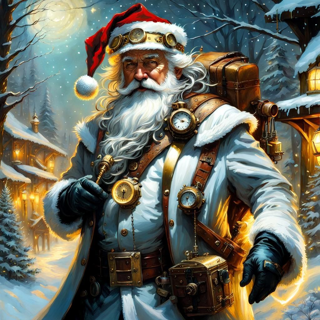 Steampunk Santa in Enchanted Forest