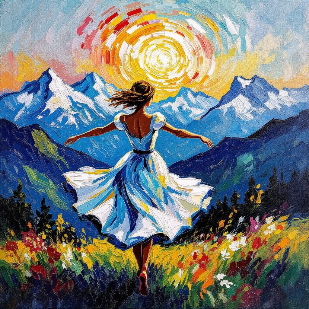 Switzerland Dances Amidst Majestic Mountains in Neo-Impressi...