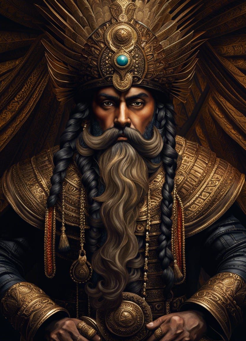 Sikh Gatka Warrior in Watercolor Art Style