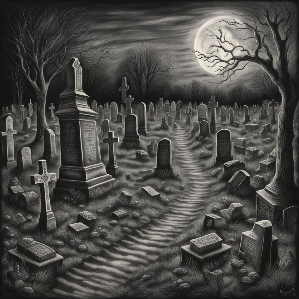 Graveyard Scene: Dead Rising at Night