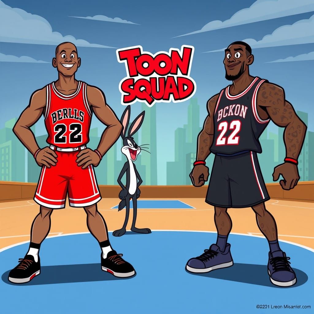 Classic vs Modern Basketball Teams in a Cartoonish Showdown