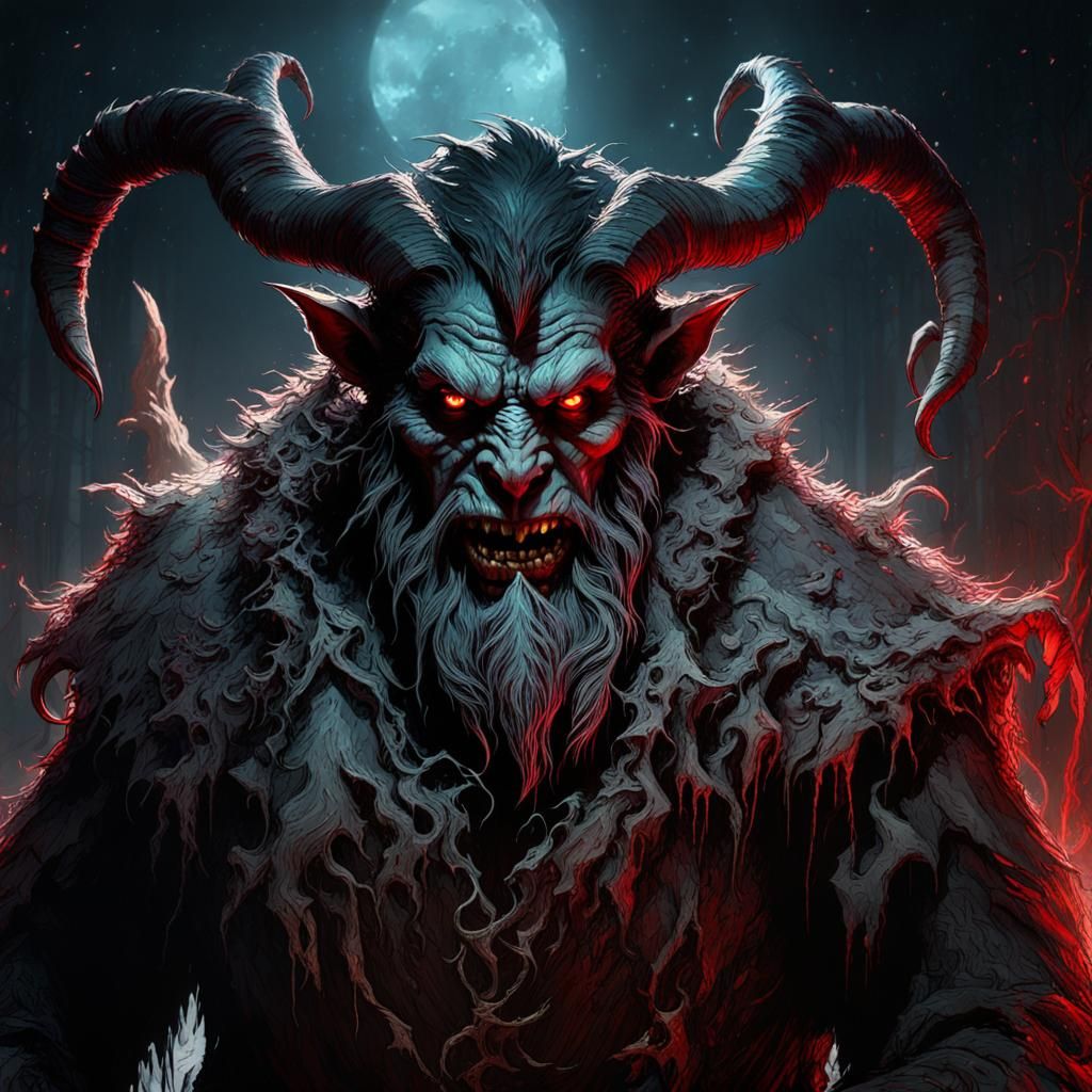 Krampus in Dark Fantasy Horror Art
