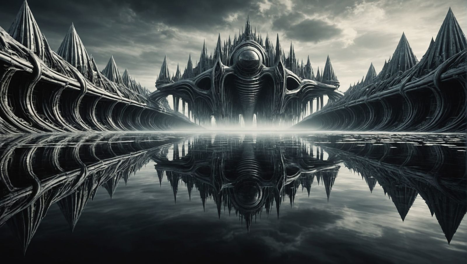 Endless River in Giger Style, Silver Nitrate Photo